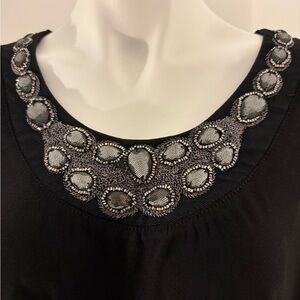 Dennis Basso Black Top with Silver Accents